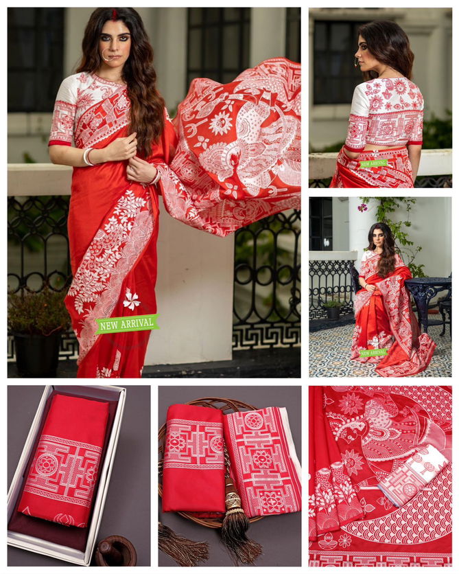 Durgapooja By Aab Navaratri Special Printed Sarees Catalog